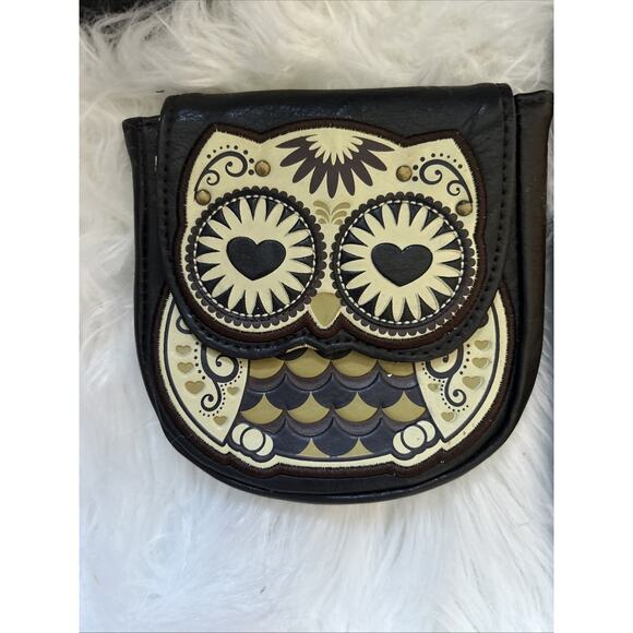 Loungefly Embroidered Owl With Heart Eyes Adj. Strap Crossbody Bag AND Coinpurse - Picture 3 of 16